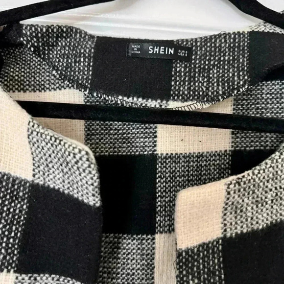 SHEIN Black and White Checkered Cardigan - Picture 2 of 2
